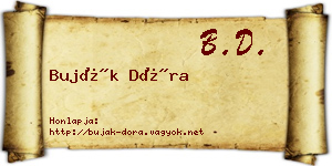 Buják Dóra névjegykártya